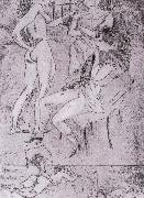 Jules Pascin, Cupiter and three woman